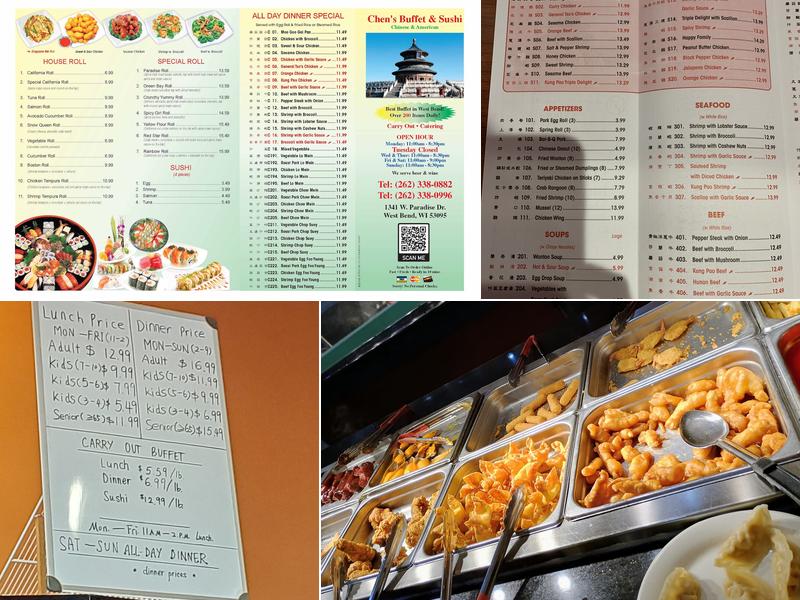 Chen's Buffet Menu