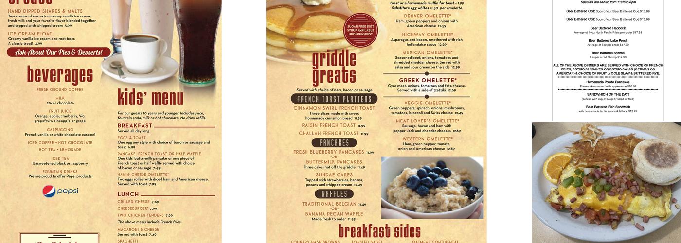 Diner 67 Menu