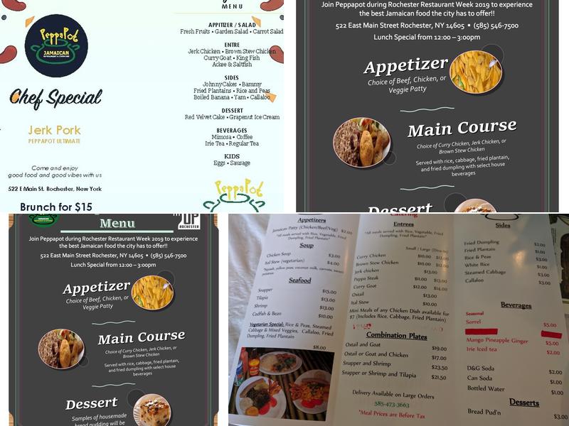 Peppa Pot Restaurant Menu