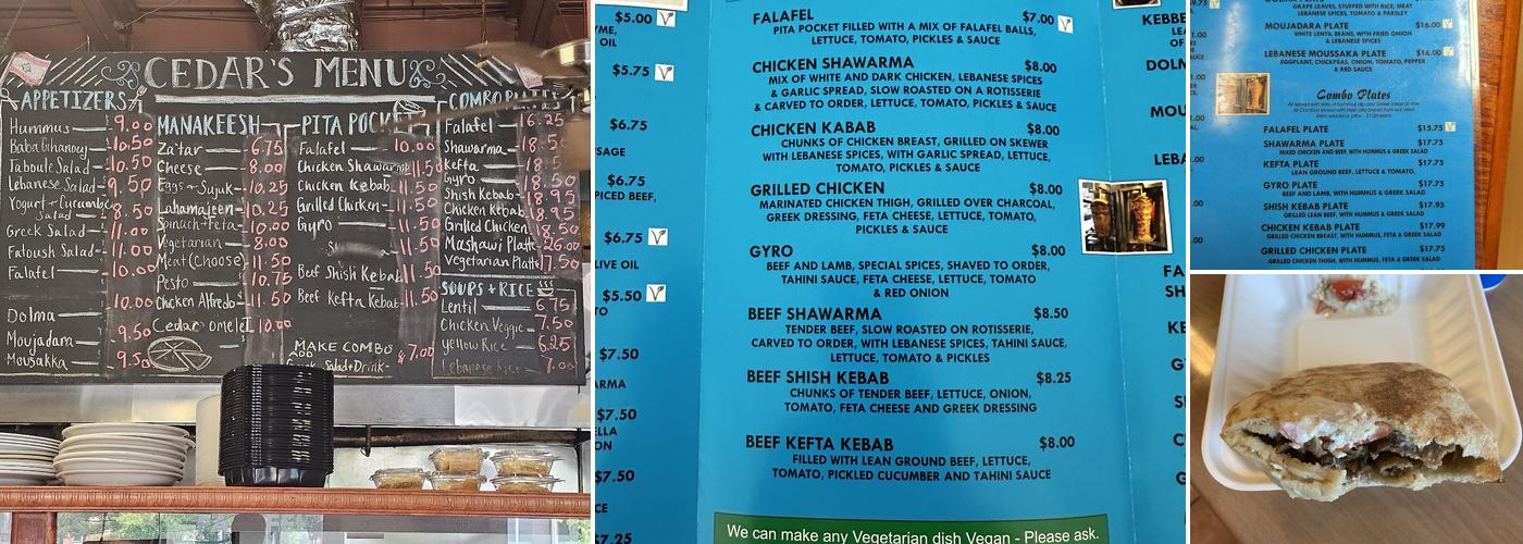 Cedar Menu