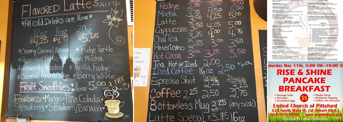 Coffee Connection Menu