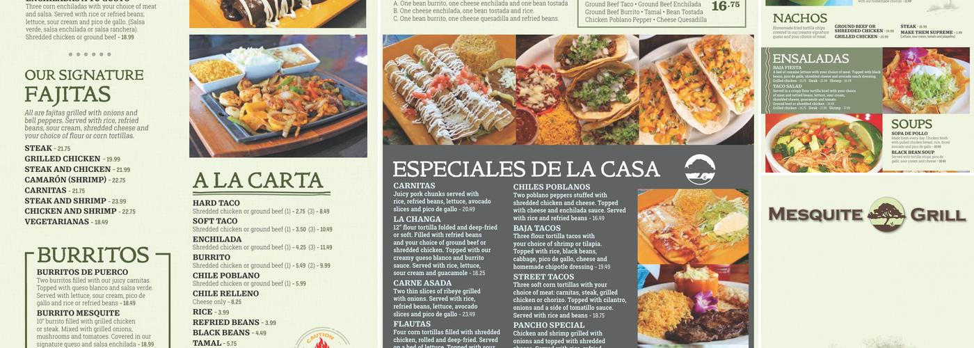Mesquite Grill Menu
