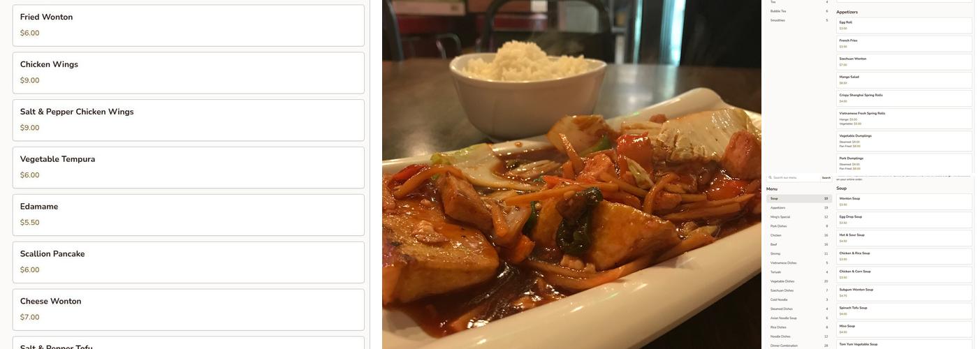 Ming's Noodle Menu