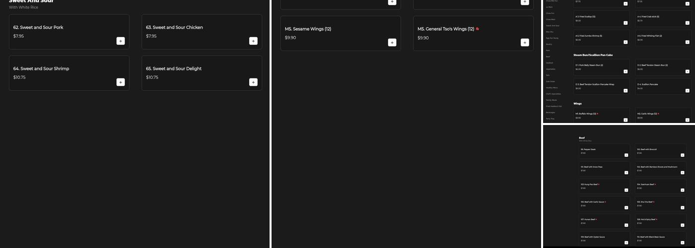 Tasty Wok Chinese Restaurant Menu