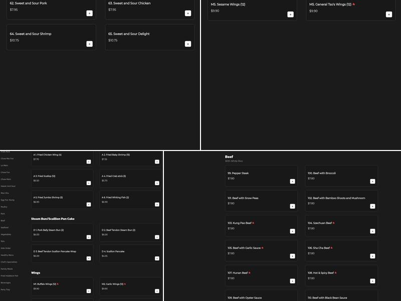 Tasty Wok Chinese Restaurant Menu