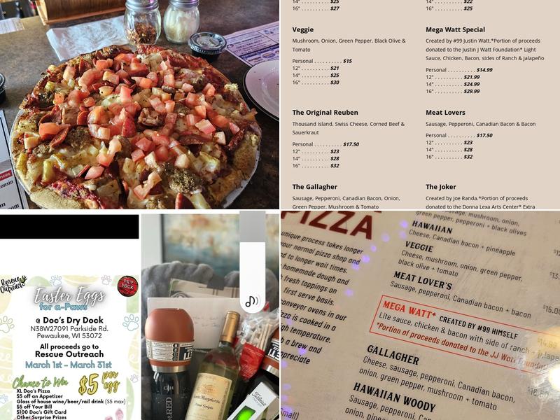 Doc's Dry Dock Menu