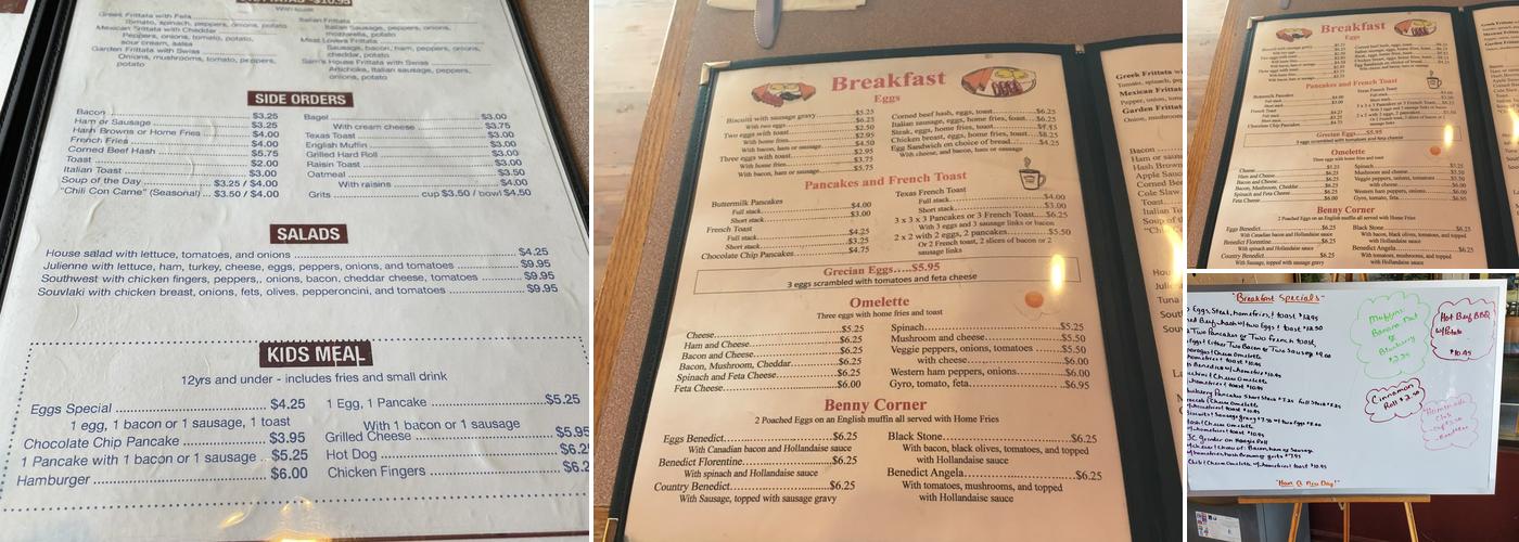 Sam's Diner Menu