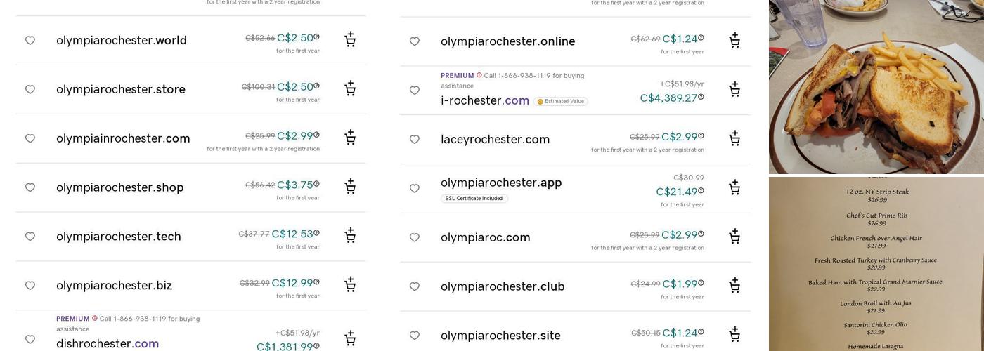 Olympia Menu