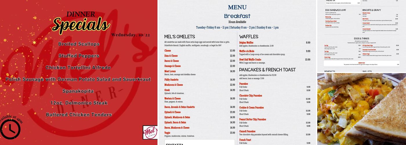 Mel's Diner Menu