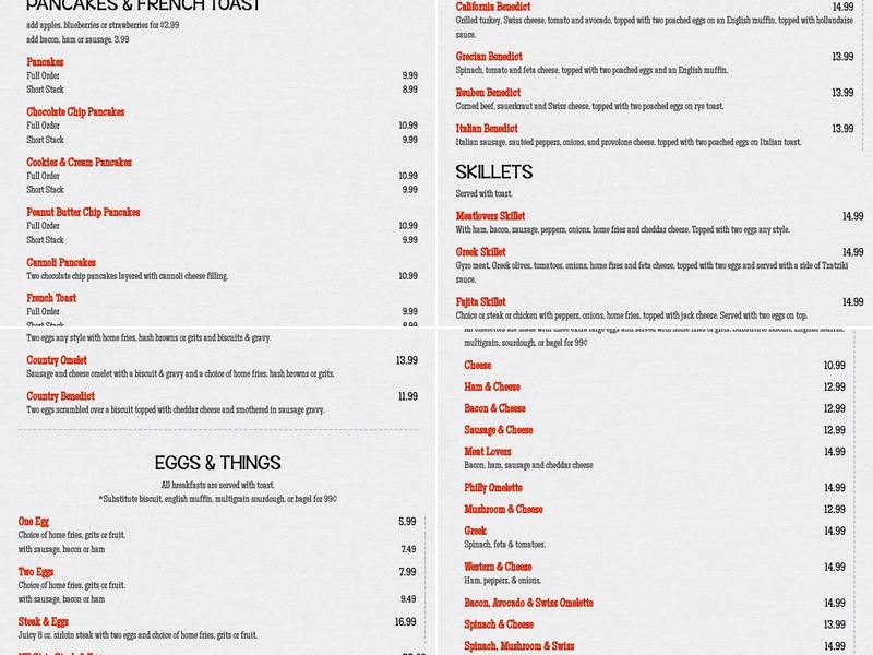 Mel's Diner Menu