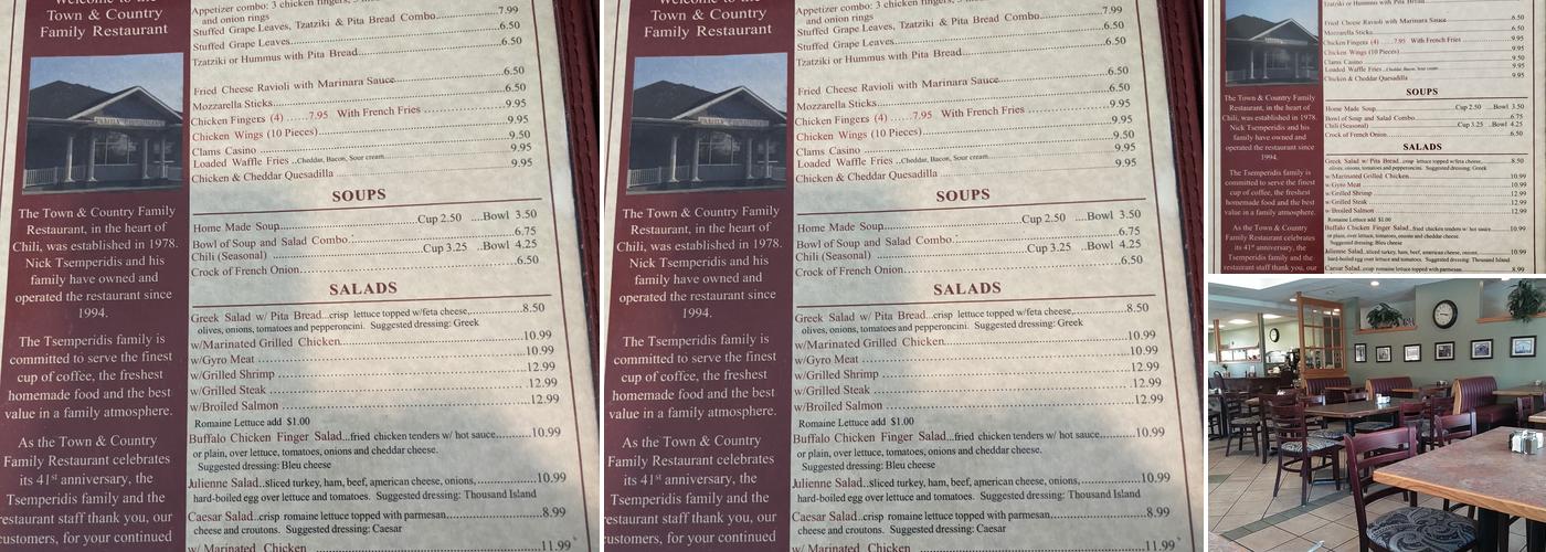 Town & Country Family Restrnt Menu