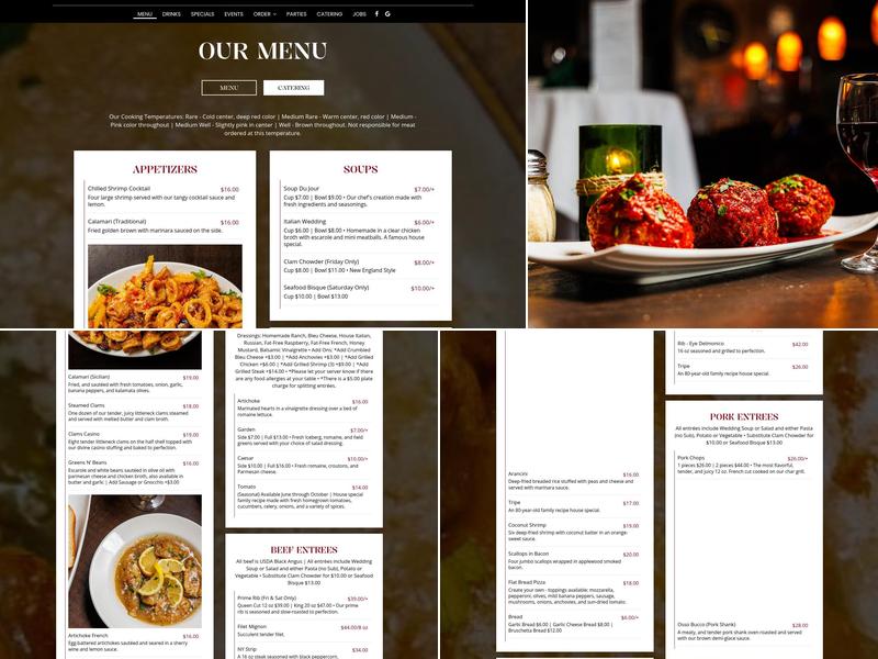Nucci's Italian Seafood & Steak House Menu