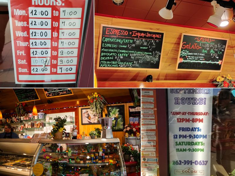 Golosi Gelato Cafe Menu