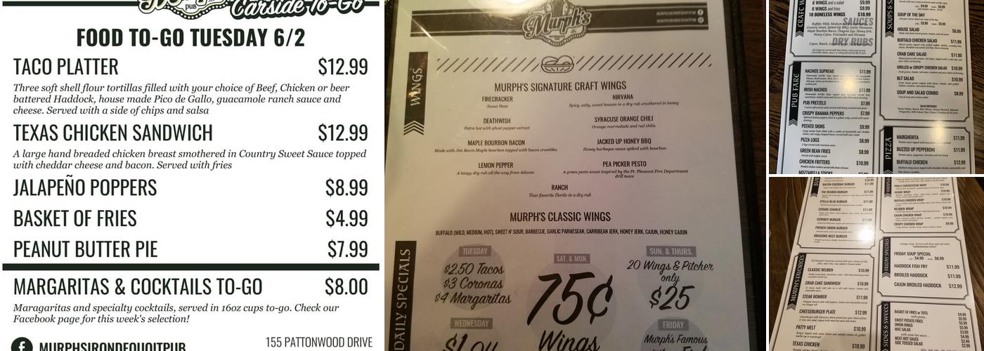 Murph's Irondequoit Pub Menu