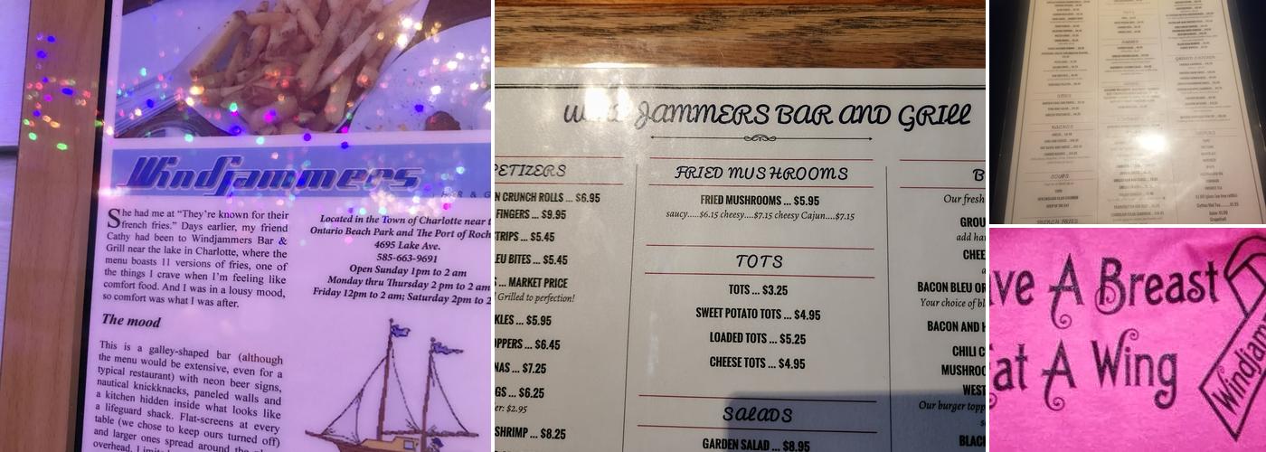Windjammers Menu