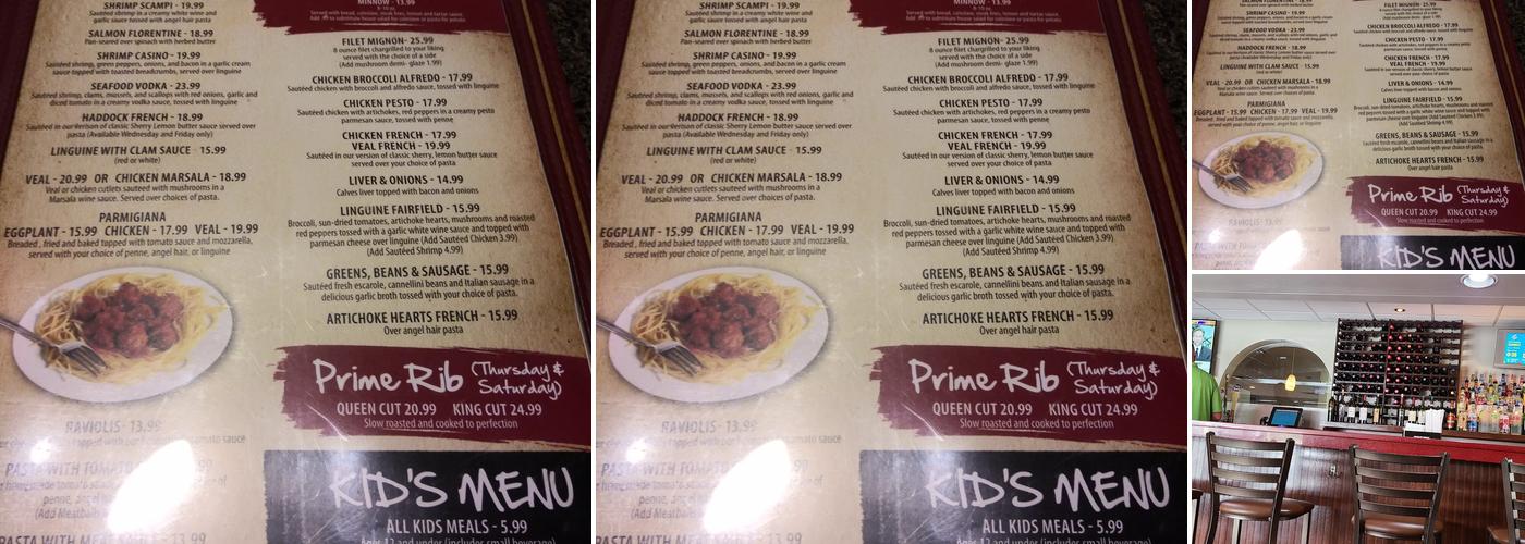 Fairfield's Bar & Grill Menu