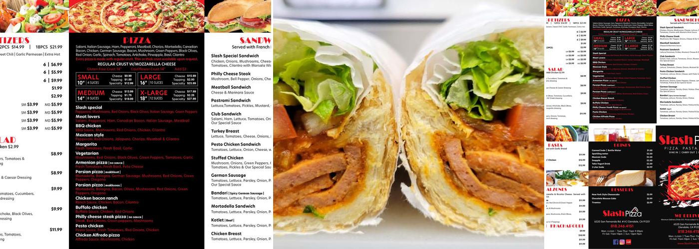 Slash Pizza Menu