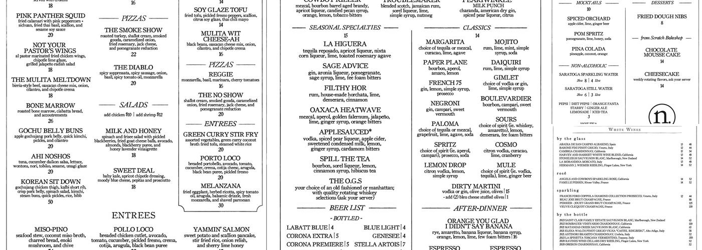 Nosh Menu