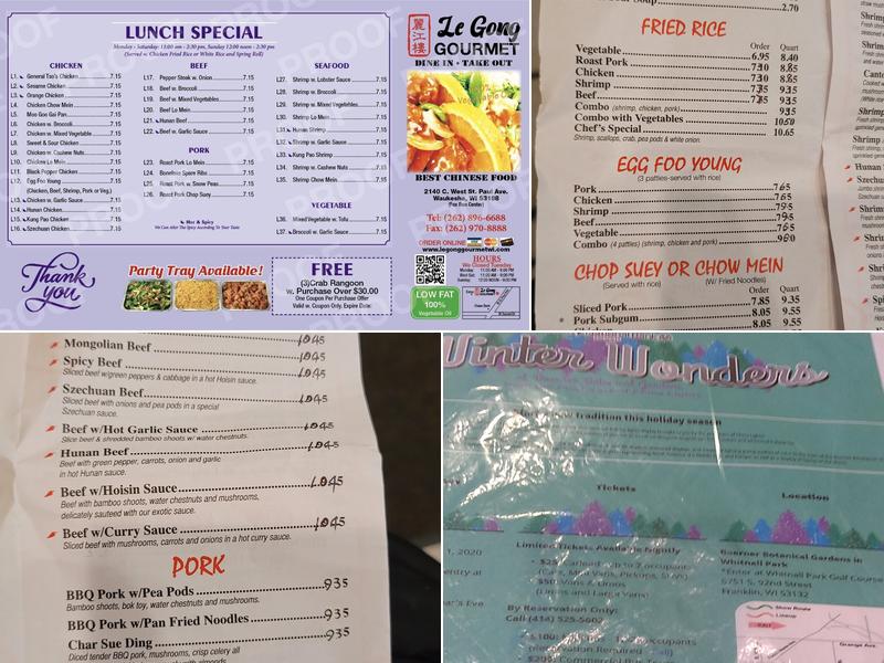 Le Gong Gourmet Menu