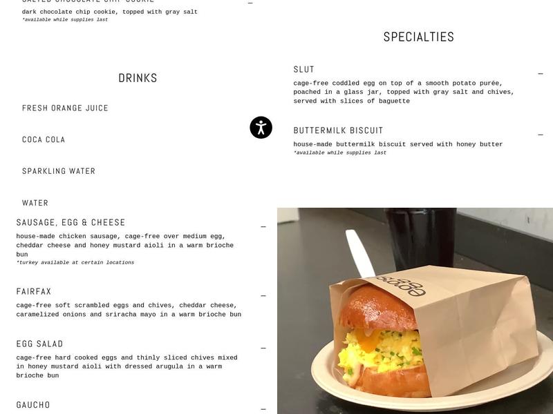 Eggslut Menu