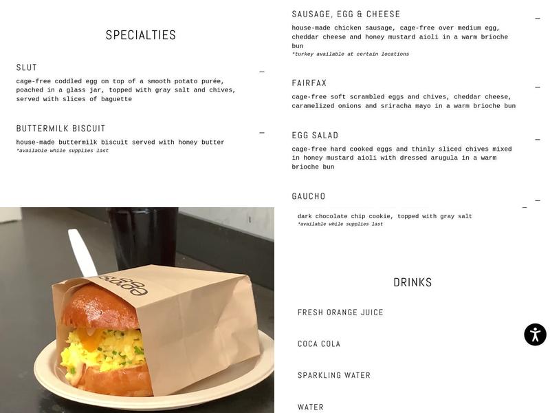 Eggslut Menu