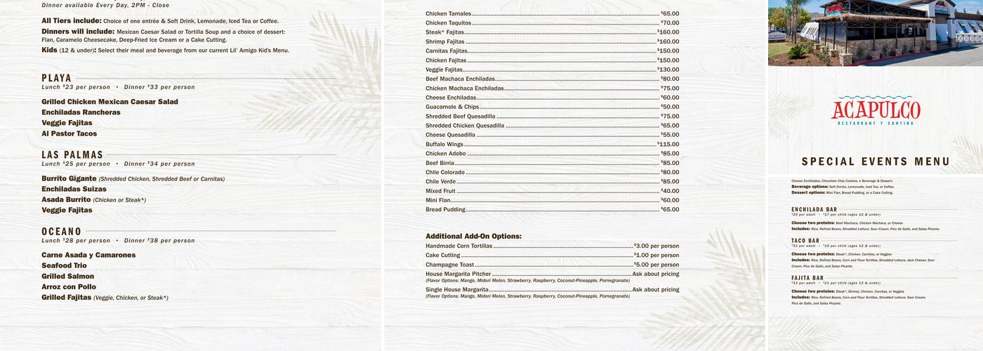 Acapulco Menu