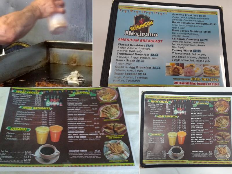 El Rincon Mexicano Menu