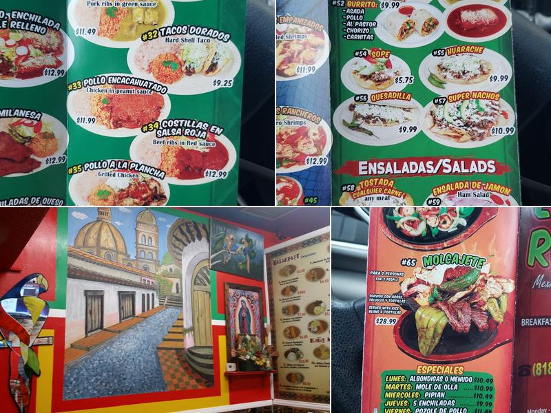 El Ruby Mexican Restaurant Menu