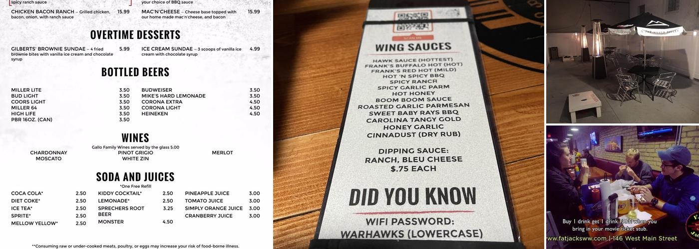 Fat Jacks Sports Bar & Grill Menu