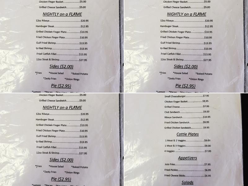 Cattle On A Flame Menu