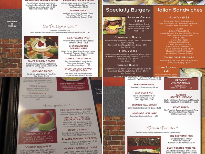 Amalia's Family Restaurant Menu