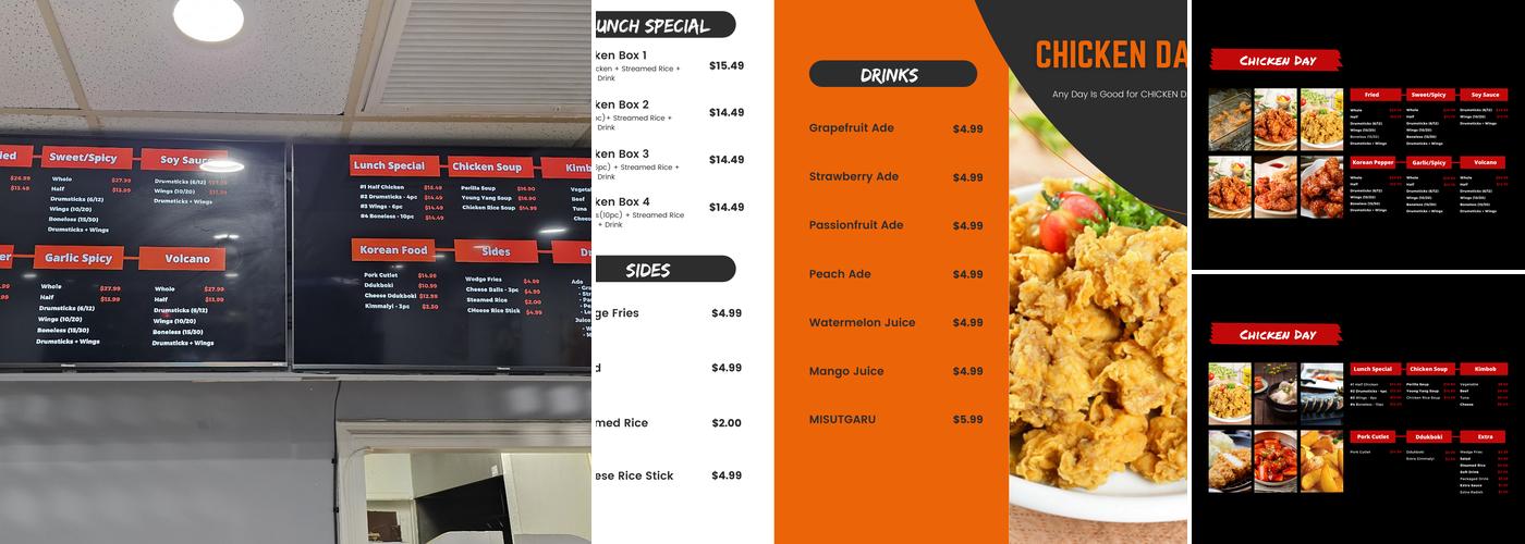 Chicken Day Menu