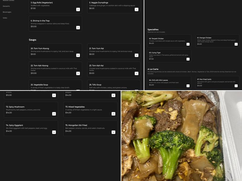 T-House Thai Cuisine Menu