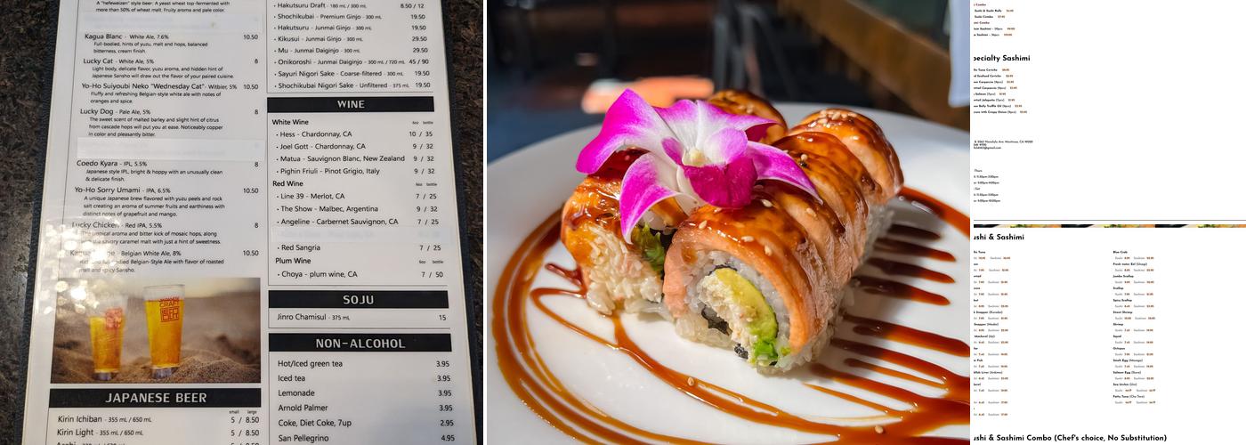 Blue Fish Japanese Restaurant Menu