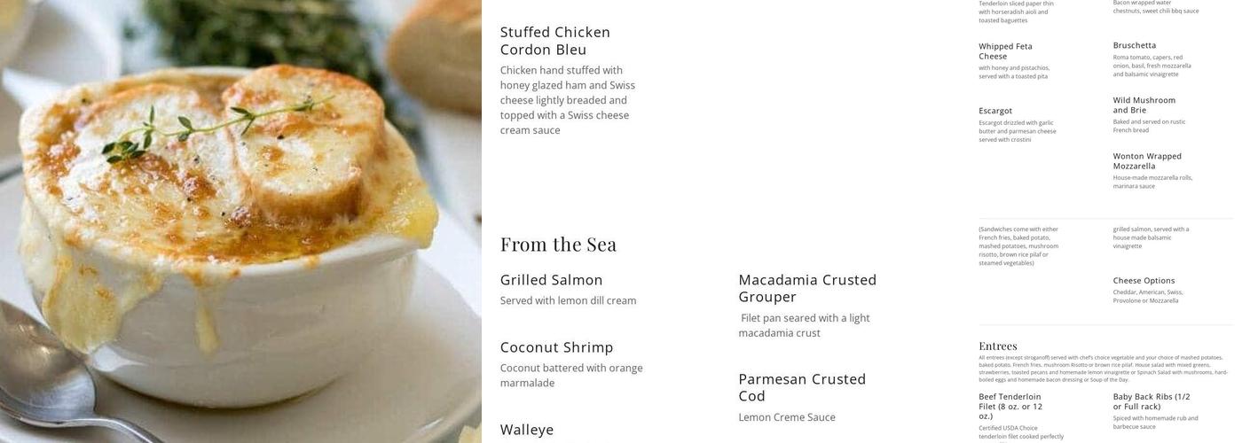 The Copper Dock Menu