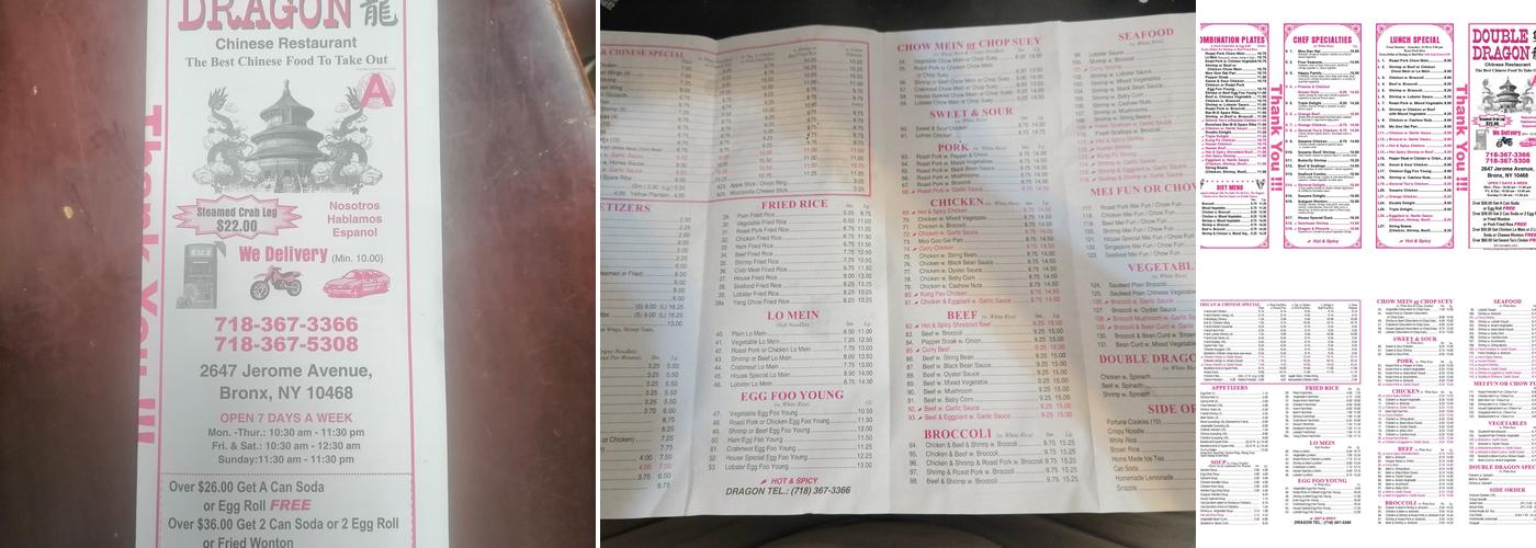 Double Dragon Menu