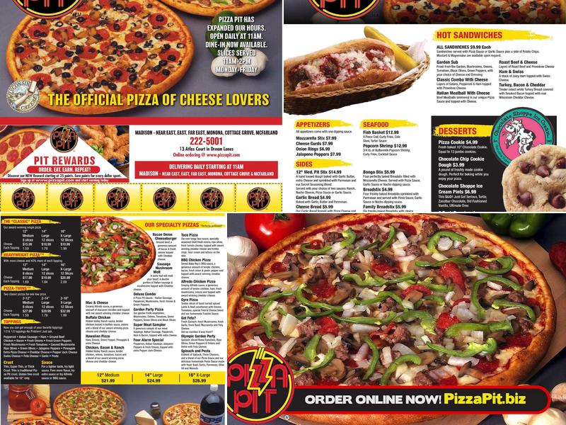 Pizza Pit Menu