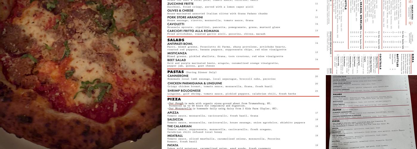 Apizza Regionale Menu