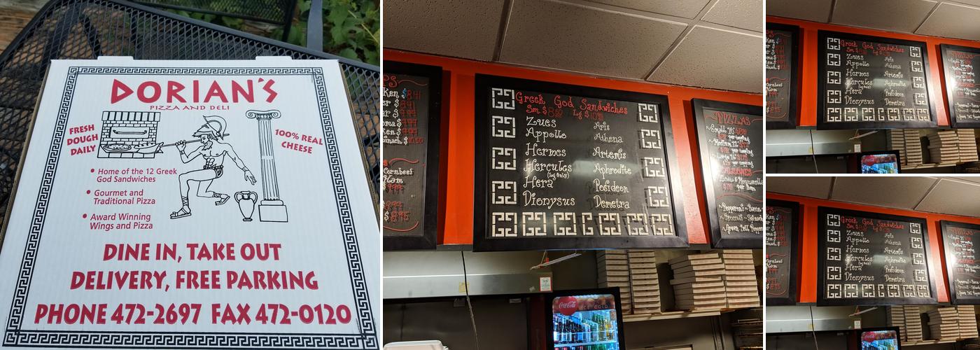 Dorian's Gourmet Pizza and Deli Menu