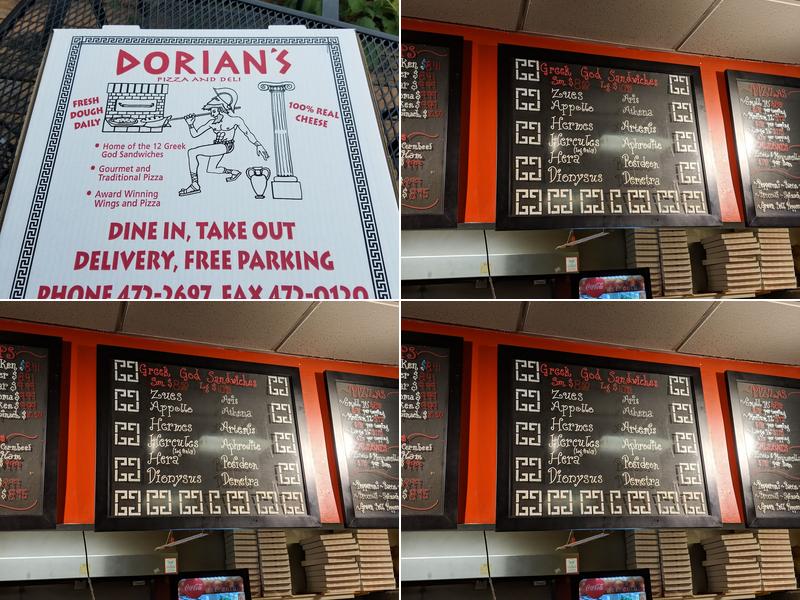 Dorian's Gourmet Pizza and Deli Menu