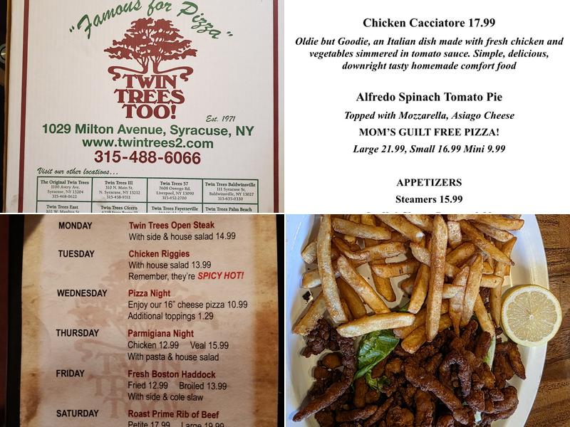 Twin Trees Too Menu