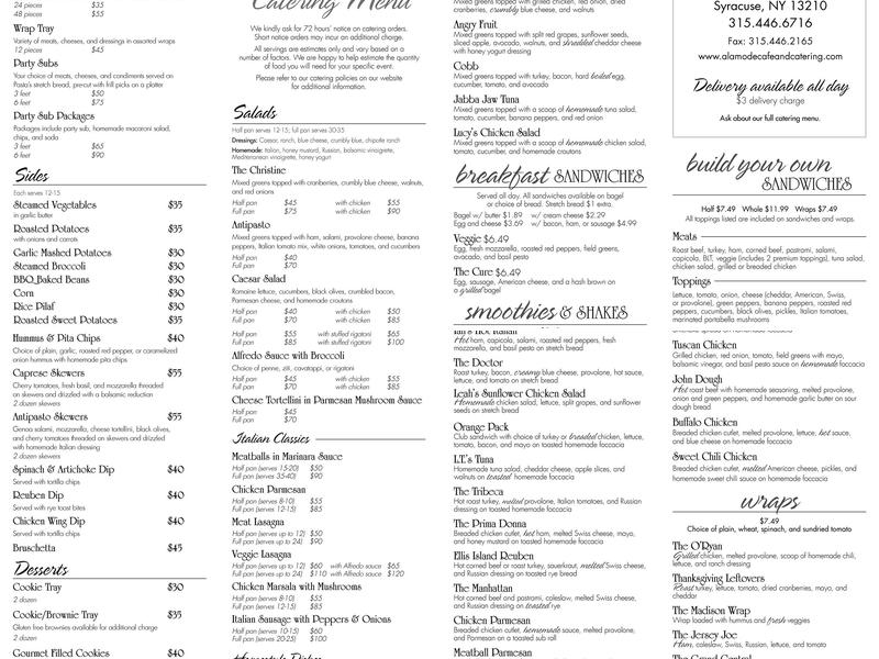 A La Mode Cafe & Catering Menu