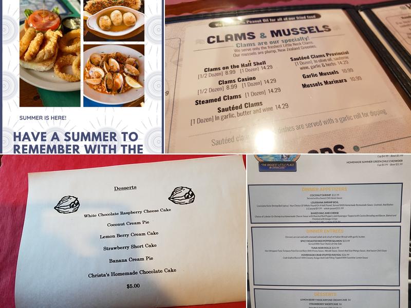 The Clam Bar Menu