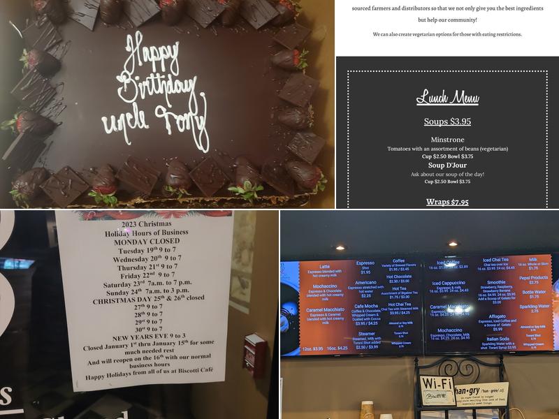 Biscotti Cafe & Pastry Shop Menu