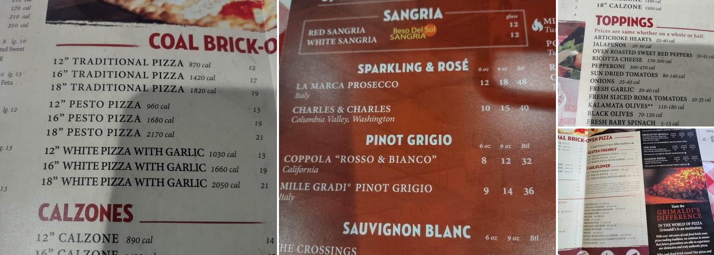 Grimaldi's Pizzeria Menu