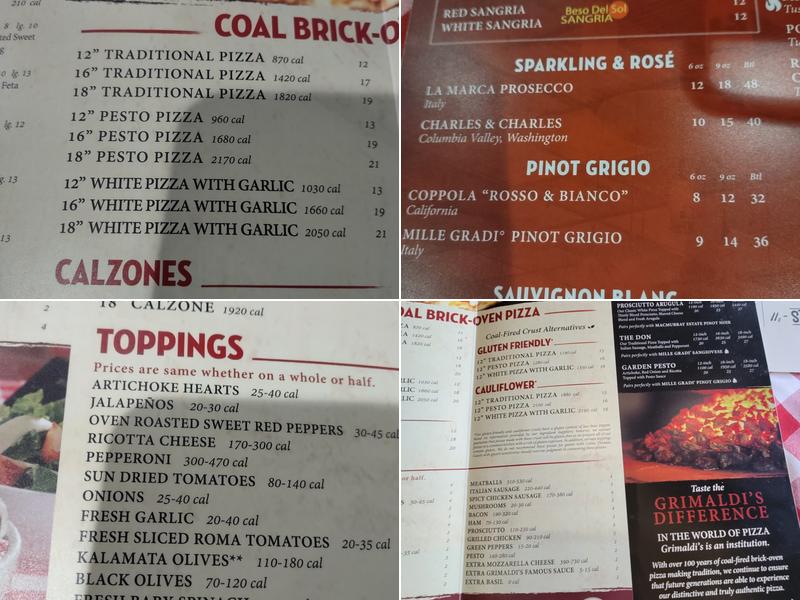 Grimaldi's Pizzeria Menu
