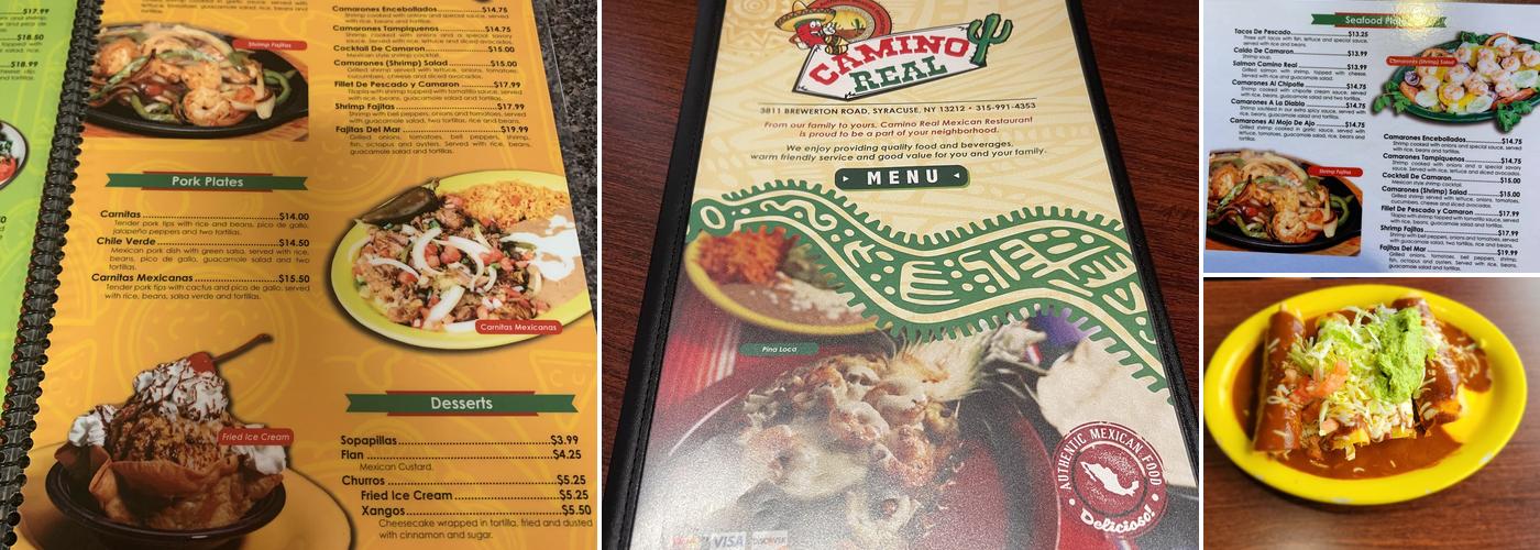Camino Real Mexican Restaurant II Menu