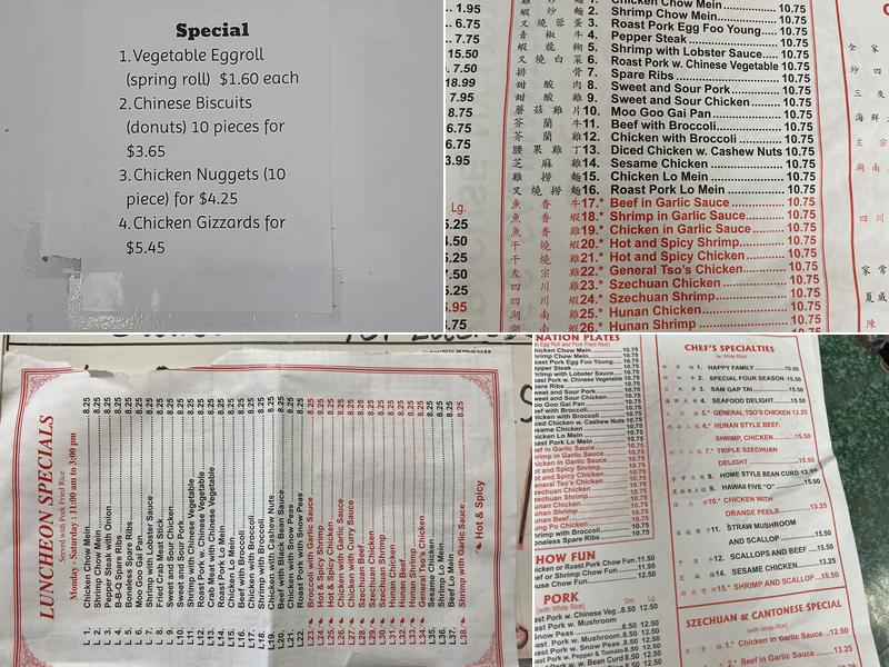 New Long Cheng Menu