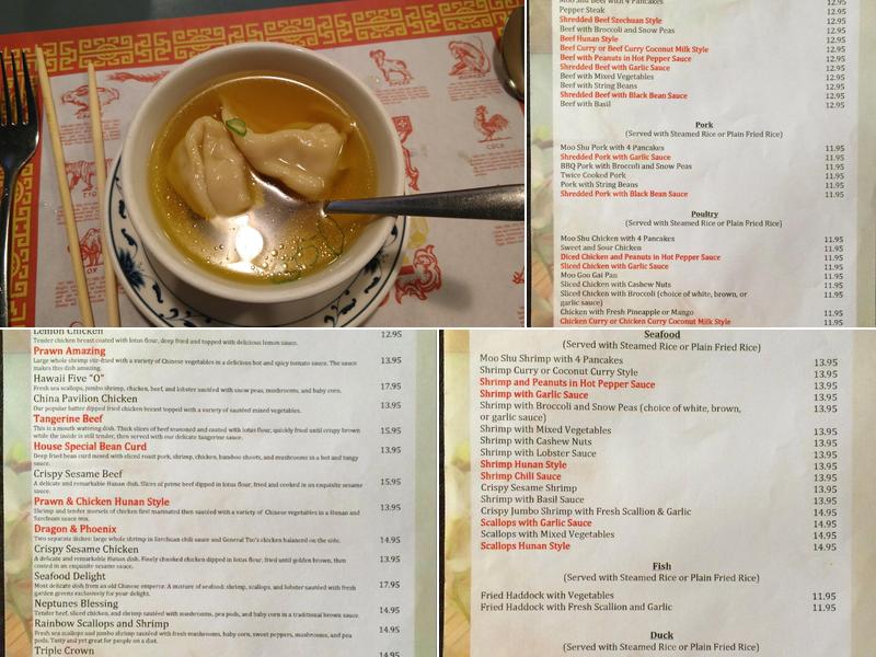 China Pavilion Menu