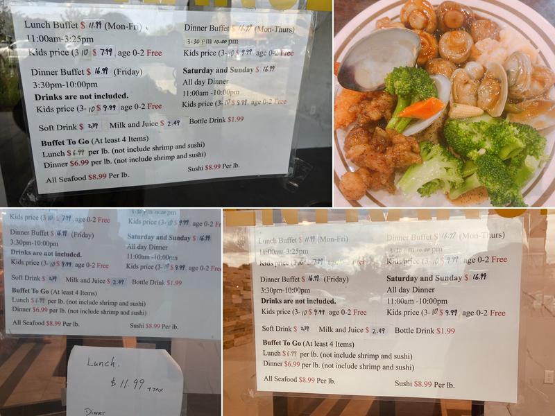Empire Buffet Menu